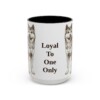 15oz Funny Japanese Akitainu Mug, Black, front view