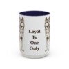 15oz Funny Japanese Akitainu Mug, Navy, front view