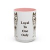 15oz Funny Japanese Akitainu Mug, Pink, front view