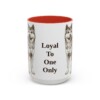 15oz Funny Japanese Akitainu Mug, Red, front view