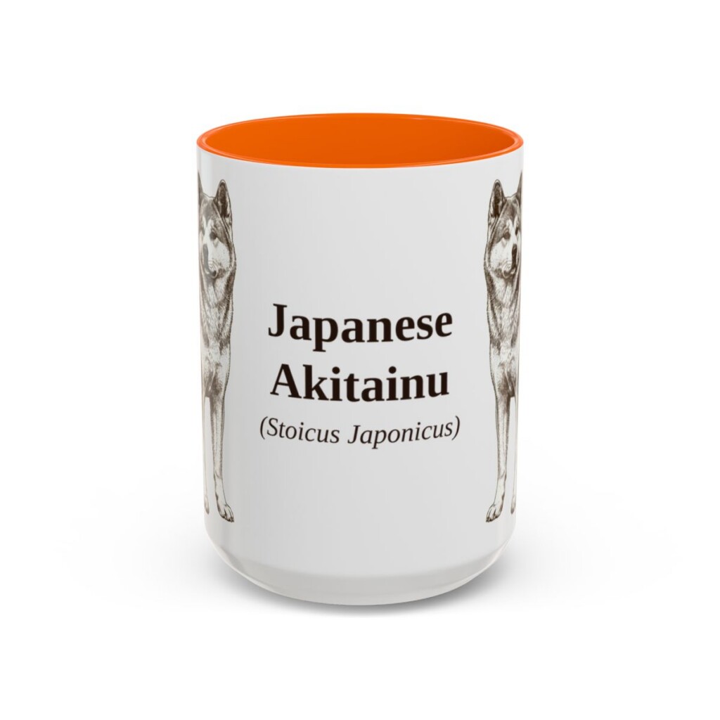 15oz-japanese-akitainu-mug-latin-orange 15oz Japanese Akitainu Latin Mug, Orange, front view