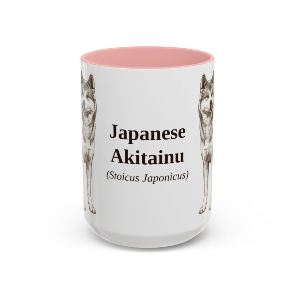 15oz-japanese-akitainu-mug-latin-pink 15oz Japanese Akitainu Latin Mug, Pink, front view