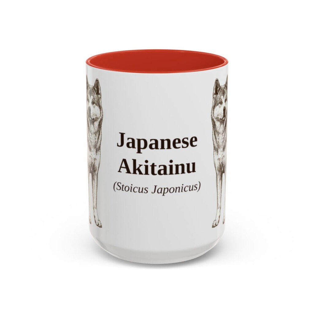 15oz-japanese-akitainu-mug-latin-red 15oz Japanese Akitainu Latin Mug, Red, front view