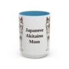 15oz Japanese Akitainu Dog Mom Mug, Light Blue, front view
