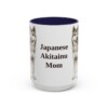 15oz Japanese Akitainu Dog Mom Mug, Navy, front view