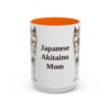 15oz Japanese Akitainu Dog Mom Mug, Orange, front view