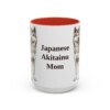 15oz Japanese Akitainu Dog Mom Mug, Red, front view