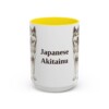 15oz Japanese Akitainu Mug, Yellow, front view