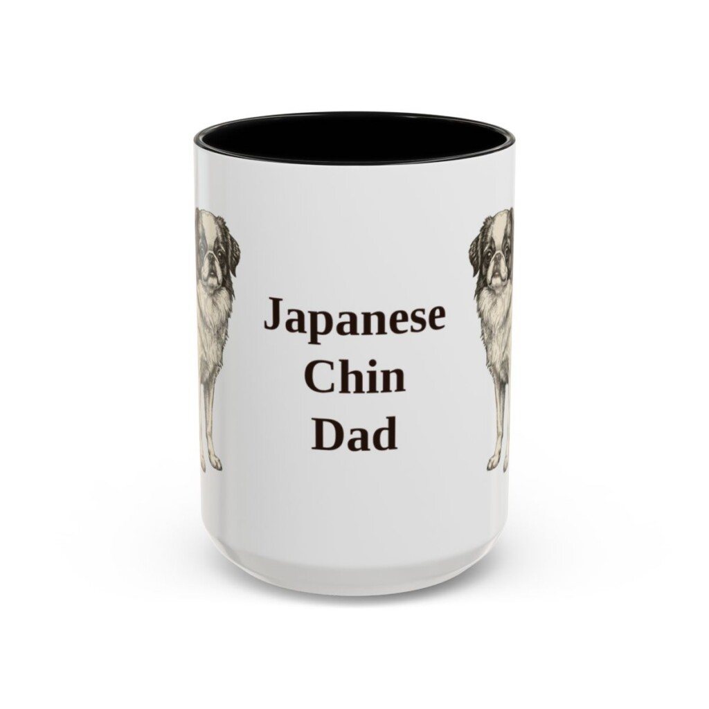 15oz-japanese-chin-mug-dad-black-front 15oz Japanese Chin Dog Dad Mug, Black, front view