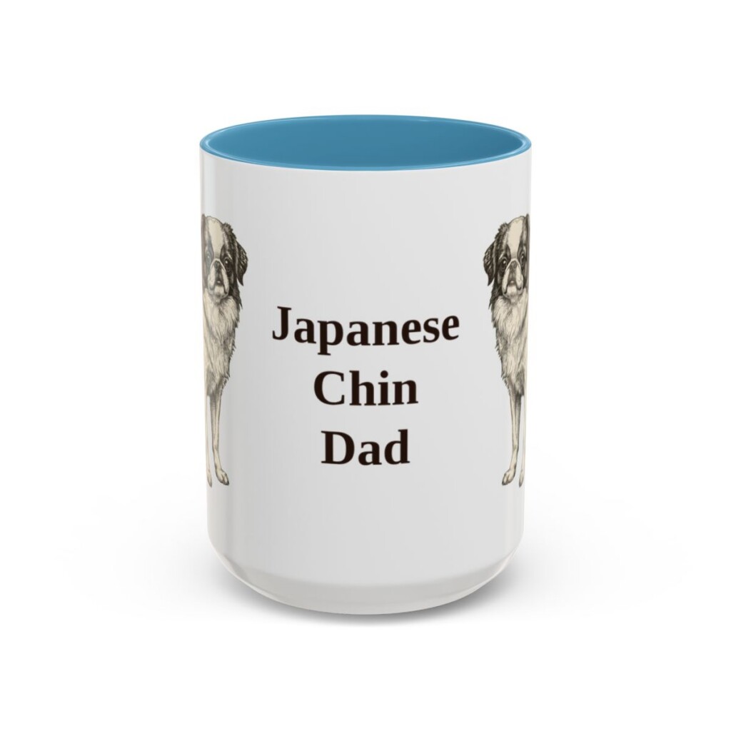 15oz-japanese-chin-mug-dad-light-blue 15oz Japanese Chin Dog Dad Mug, Light Blue, front view