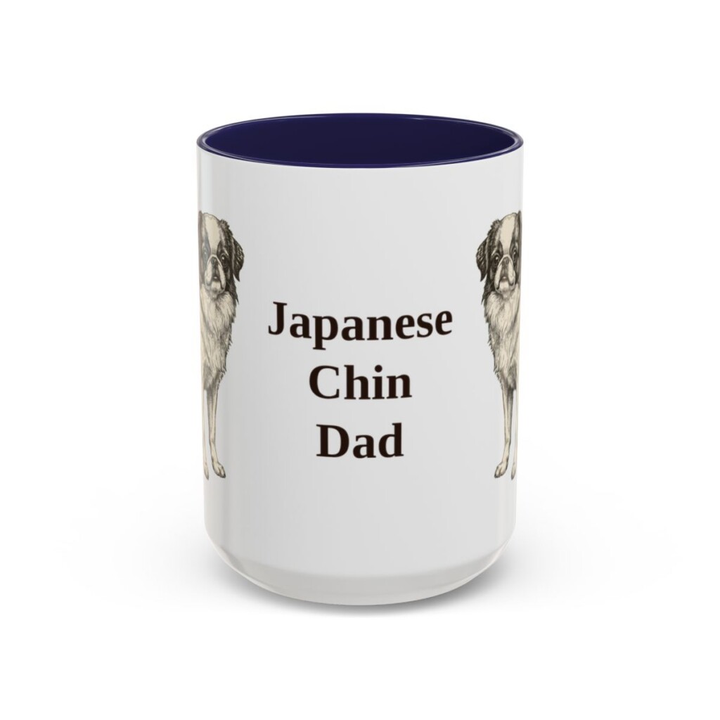 15oz-japanese-chin-mug-dad-navy 15oz Japanese Chin Dog Dad Mug, Navy, front view