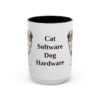 15oz Funny Japanese Chin Mug, Black, front view