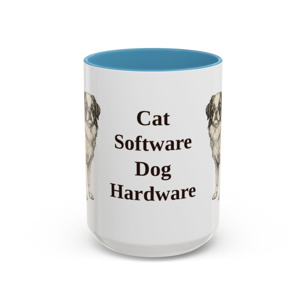15oz Funny Japanese Chin Mug, Light Blue, front view