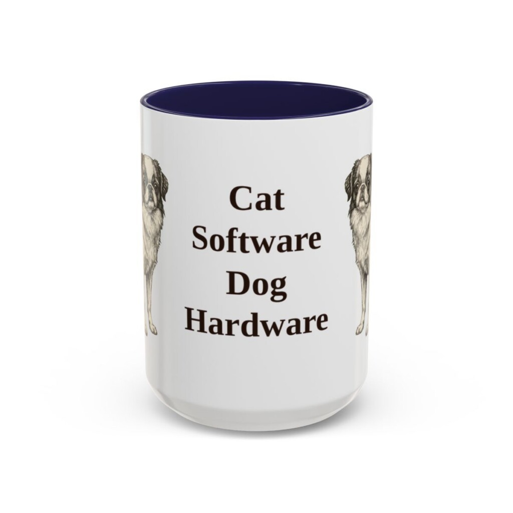 15oz Funny Japanese Chin Mug, Navy, front view