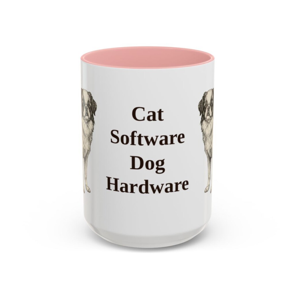 15oz Funny Japanese Chin Mug, Pink, front view