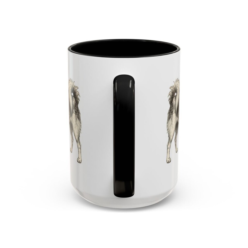 15oz Japanese Chin Latin Mug, Black, back view