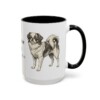 15oz Japanese Chin Latin Mug, Black, right side view