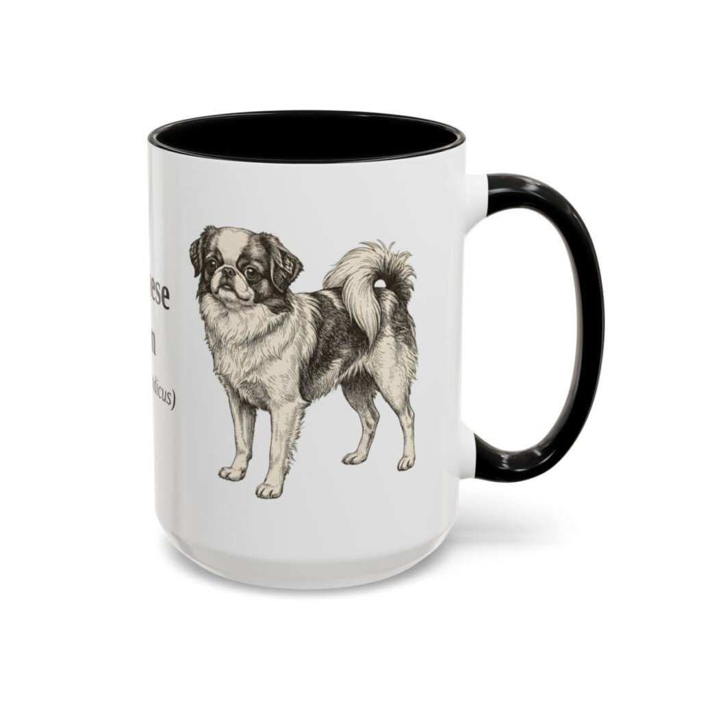 15oz Japanese Chin Latin Mug, Black, right side view