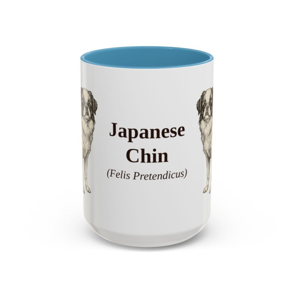 15oz Japanese Chin Latin Mug, Light Blue, front view