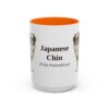 15oz Japanese Chin Latin Mug, Orange, front view
