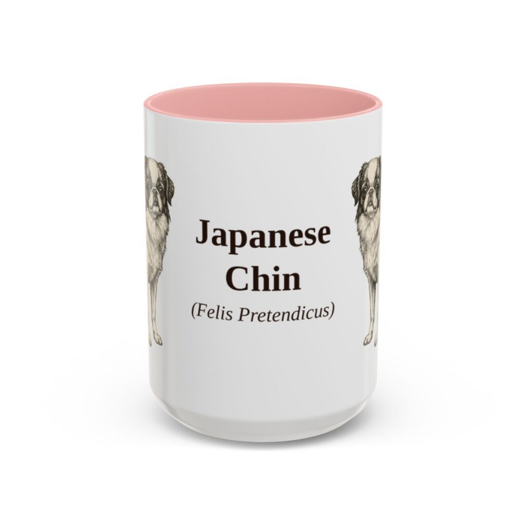 15oz Japanese Chin Latin Mug, Pink, front view