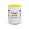15oz Japanese Chin Latin Mug, Yellow, front view