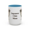 15oz Japanese Chin Dog Mom Mug, Light Blue, front view