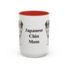 15oz Japanese Chin Dog Mom Mug, Red, front view