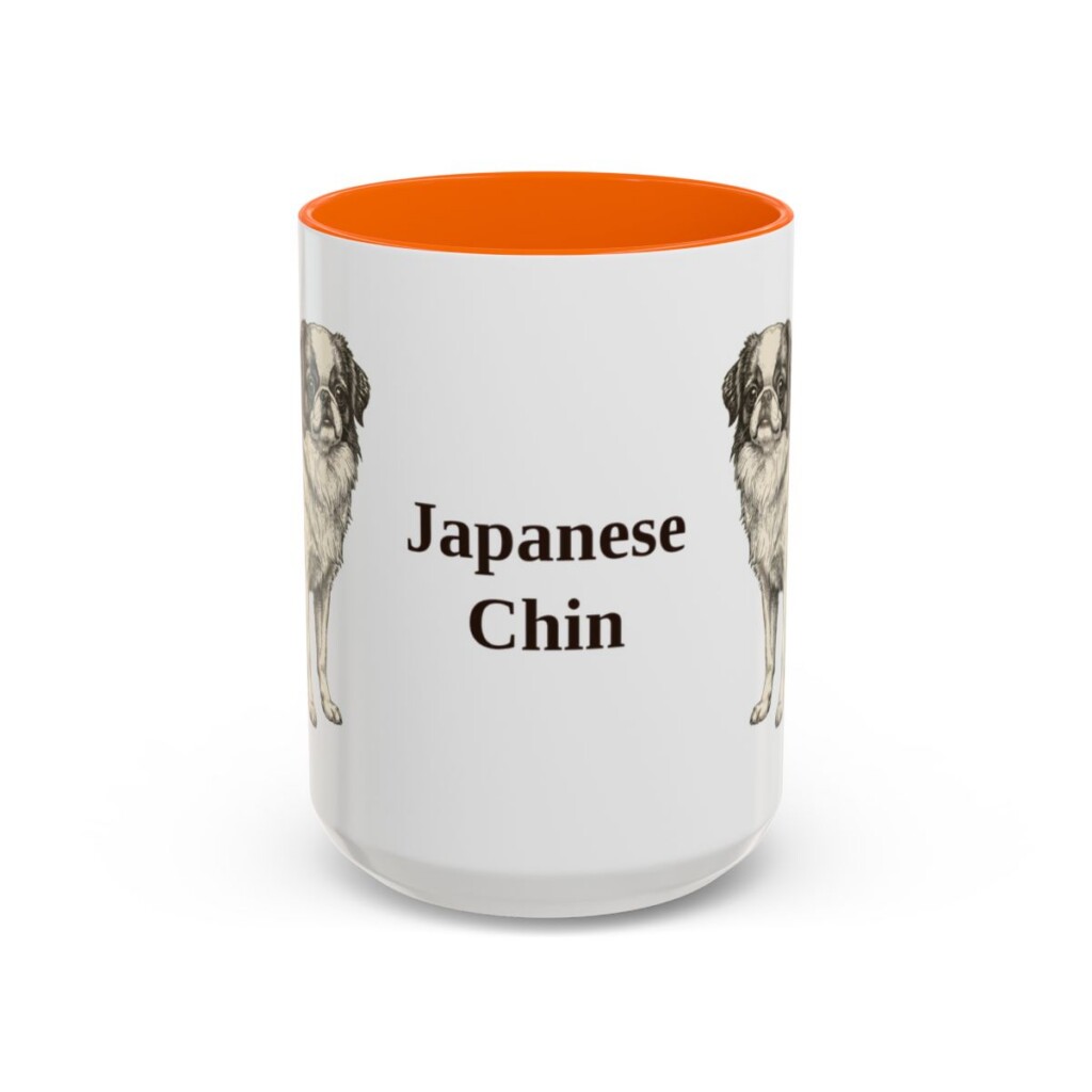 15oz Japanese Chin Mug, Orange, front view