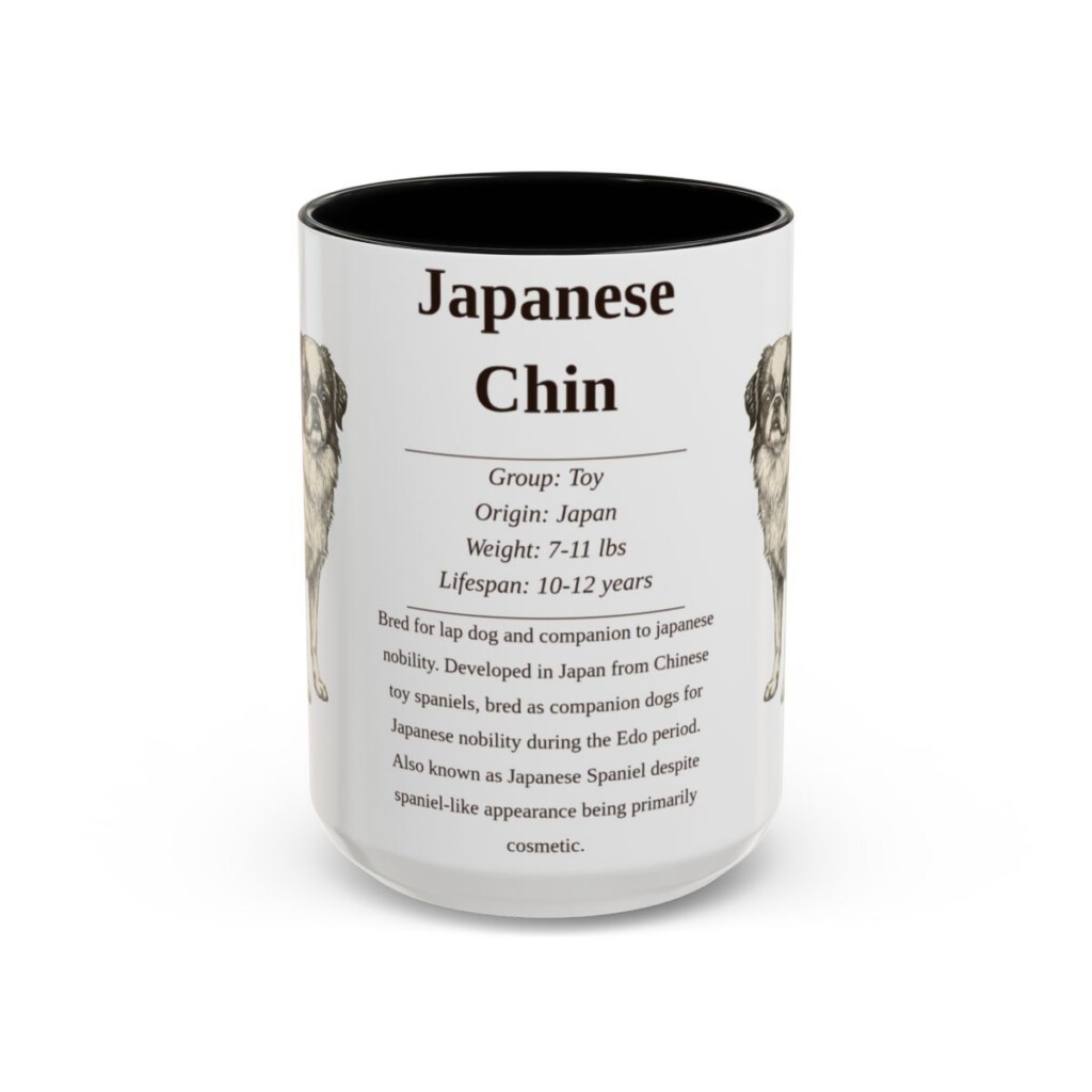 15oz Japanese Chin Mug, Black, front view