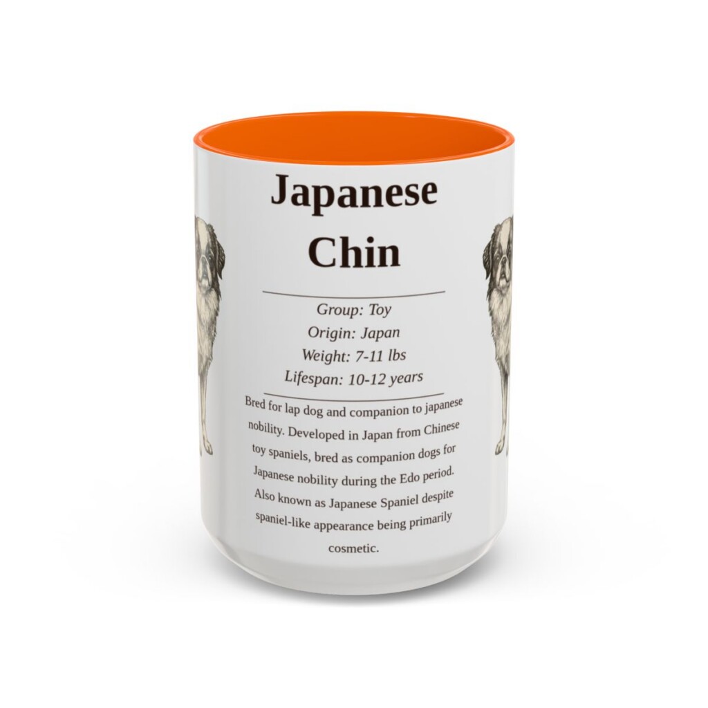 15oz Japanese Chin Mug, Orange, front view