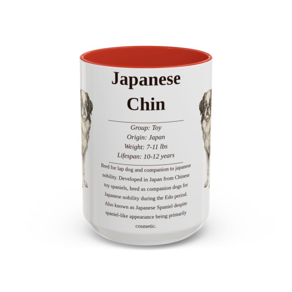 15oz Japanese Chin Mug, Red, front view