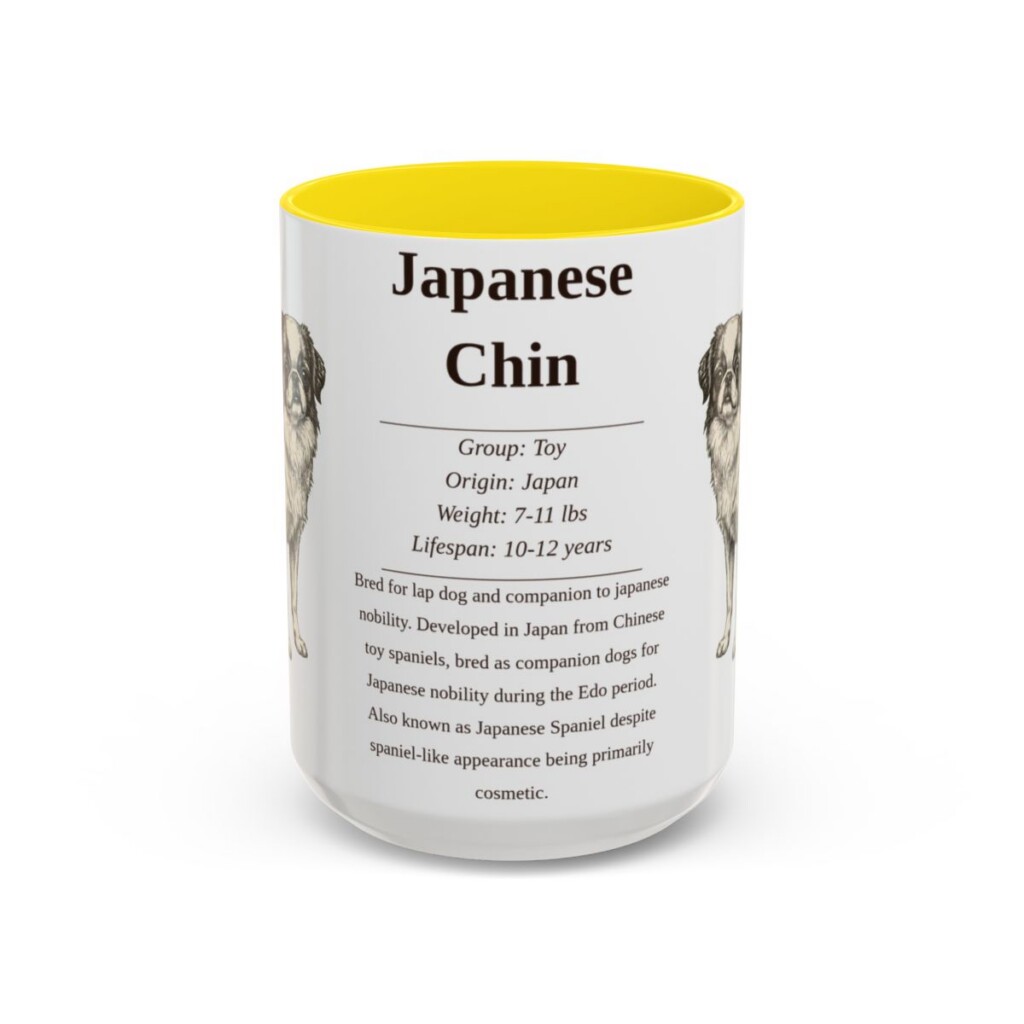 15oz Japanese Chin Mug, Yellow, front view