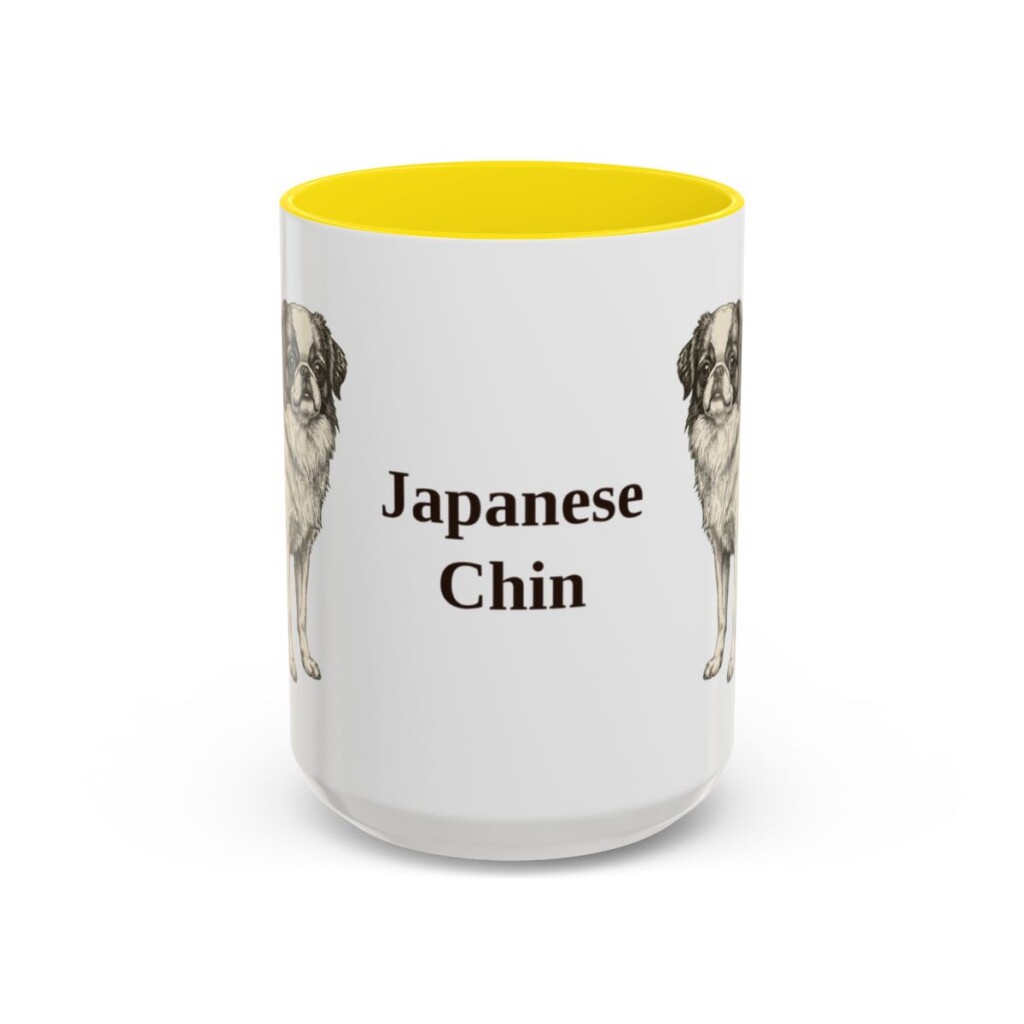 15oz Japanese Chin Mug, Yellow, front view
