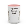 15oz-japanese-terrier-mug-dad-pink 15oz Japanese Terrier Dog Dad Mug, Pink, front view