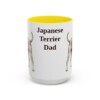 15oz-japanese-terrier-mug-dad-yellow 15oz Japanese Terrier Dog Dad Mug, Yellow, front view