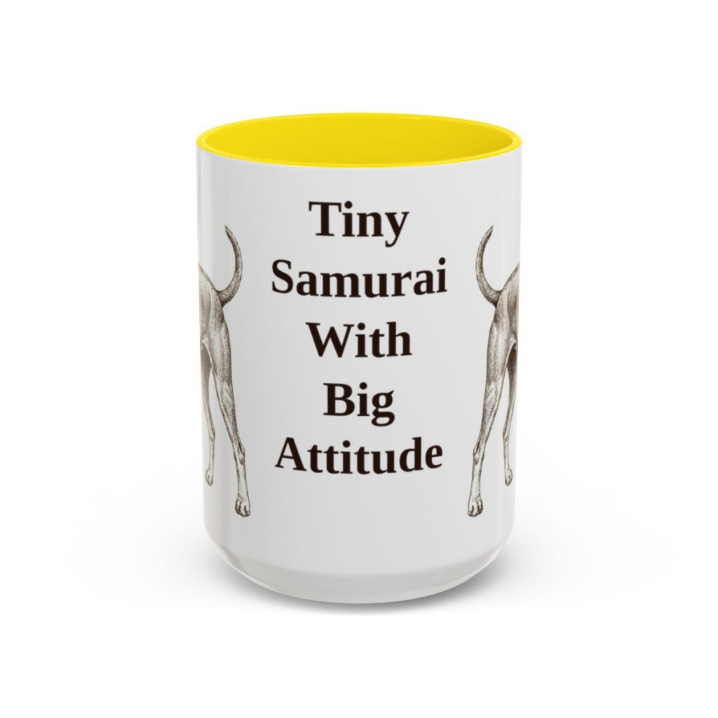 15oz-japanese-terrier-mug-humor-yellow 15oz Funny Japanese Terrier Mug, Yellow, front view