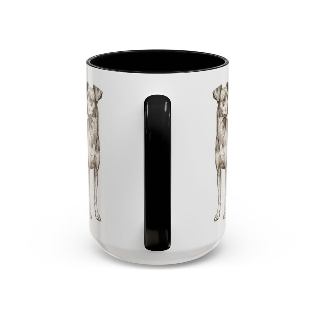 15oz Japanese Terrier Latin Mug, Black, back view