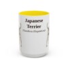15oz Japanese Terrier Latin Mug, Yellow, front view