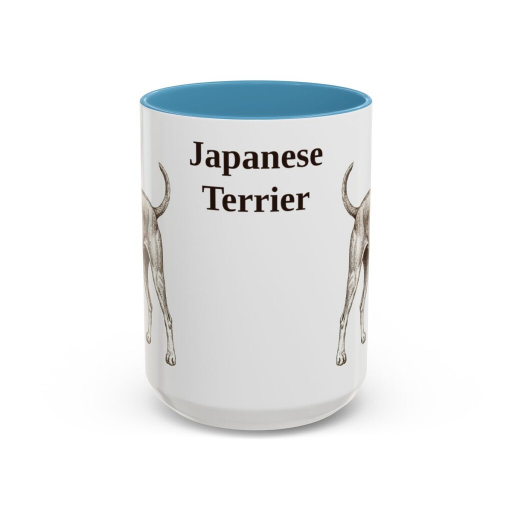 15oz Japanese Terrier Mug, Light Blue, front view