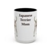 15oz Japanese Terrier Dog Mom Mug, Black, front view