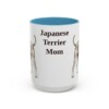 15oz Japanese Terrier Dog Mom Mug, Light Blue, front view