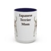 15oz Japanese Terrier Dog Mom Mug, Navy, front view
