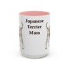 15oz Japanese Terrier Dog Mom Mug, Pink, front view