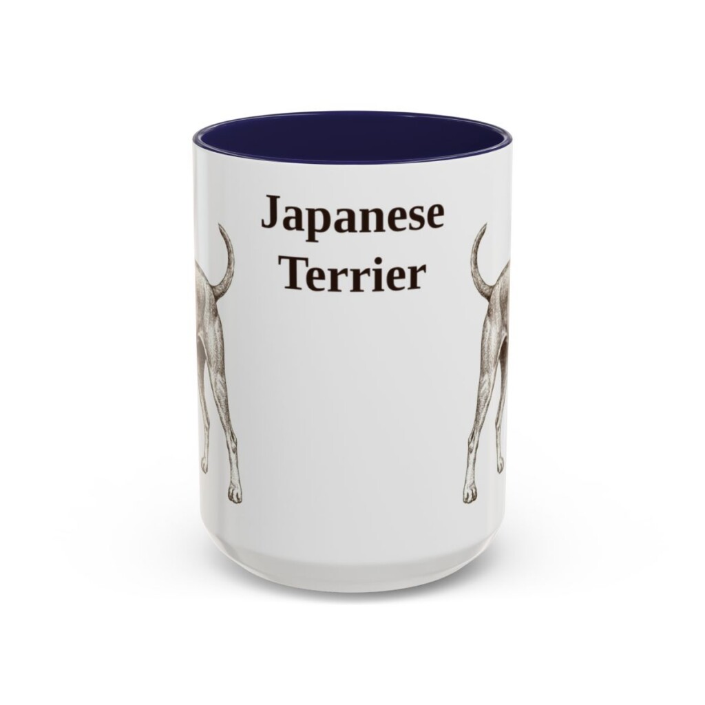 15oz Japanese Terrier Mug, Navy, front view