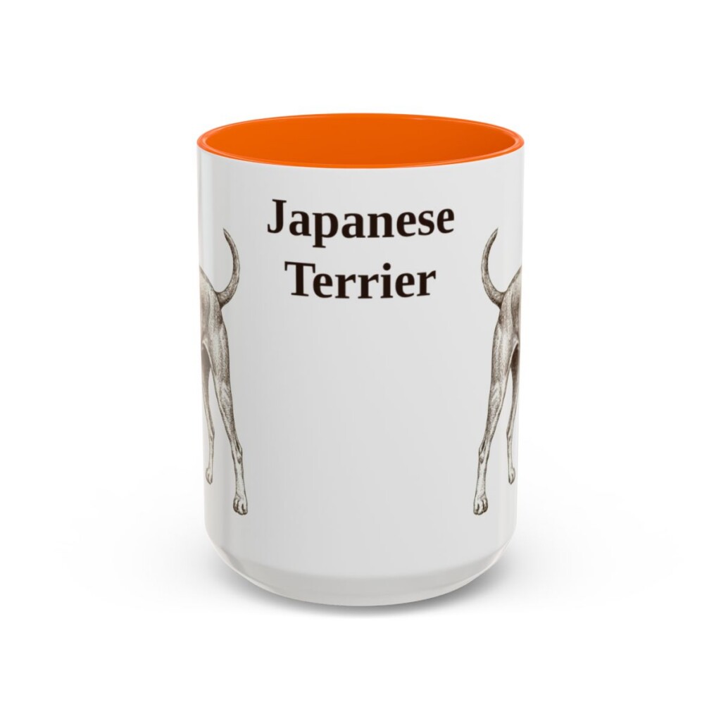 15oz Japanese Terrier Mug, Orange, front view