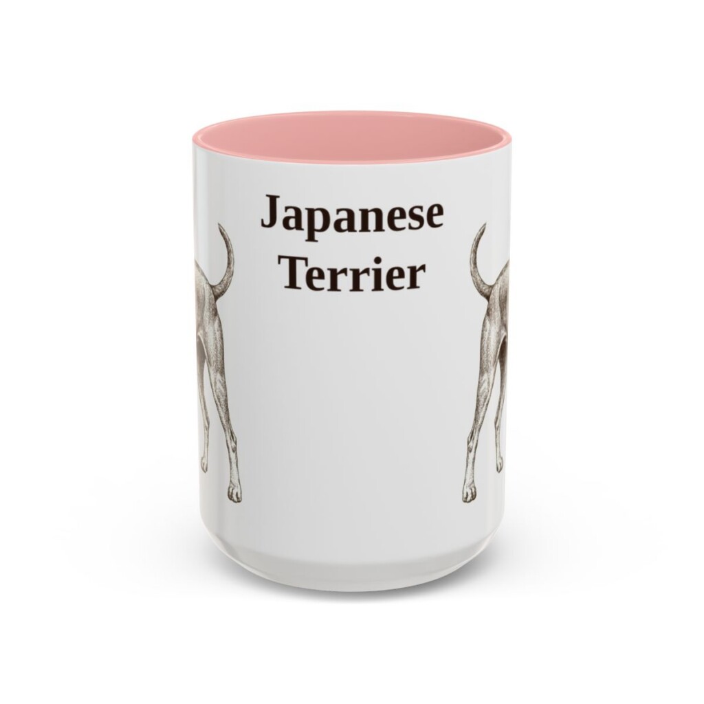 15oz Japanese Terrier Mug, Pink, front view