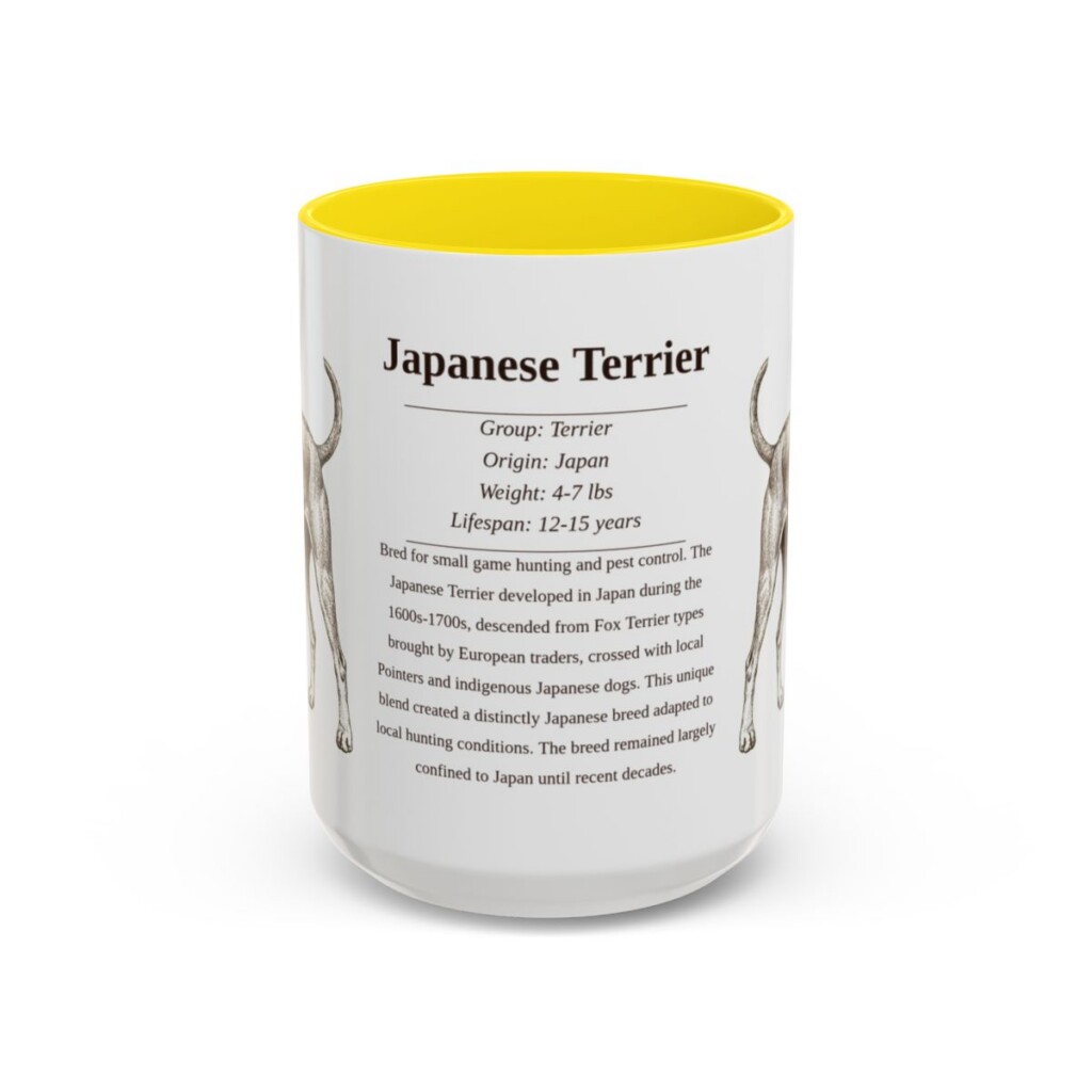 15oz-japanese-terrier-mug-writeup-yellow 15oz Japanese Terrier Mug, Yellow, front view