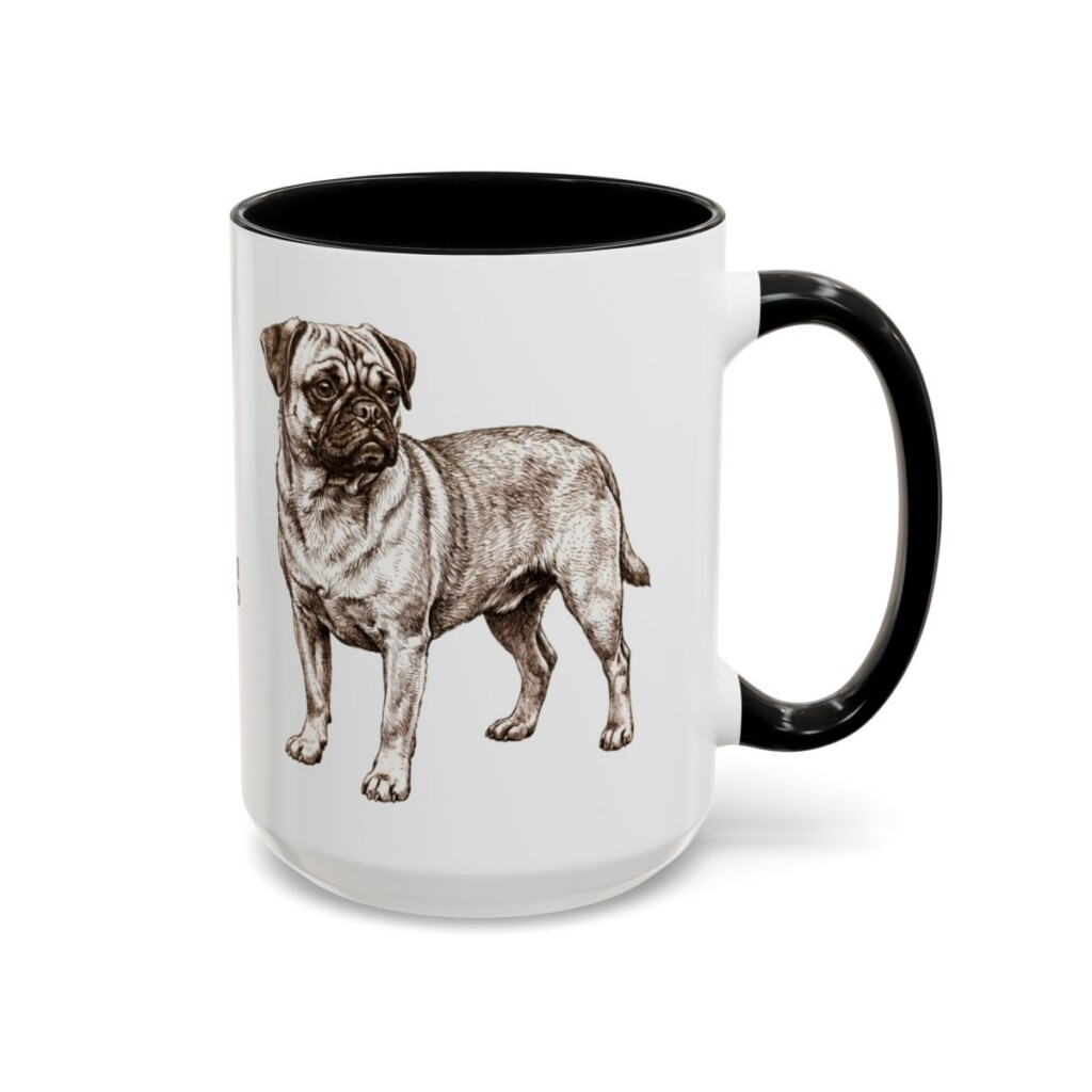 15oz Jug Mug, Black, right side view