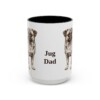 15oz Jug Dog Dad Mug, Black, front view